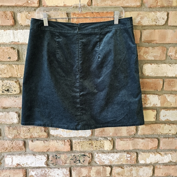LOFT Dark Teal Green Velveteen Mini Skirt - Picture 7 of 11
